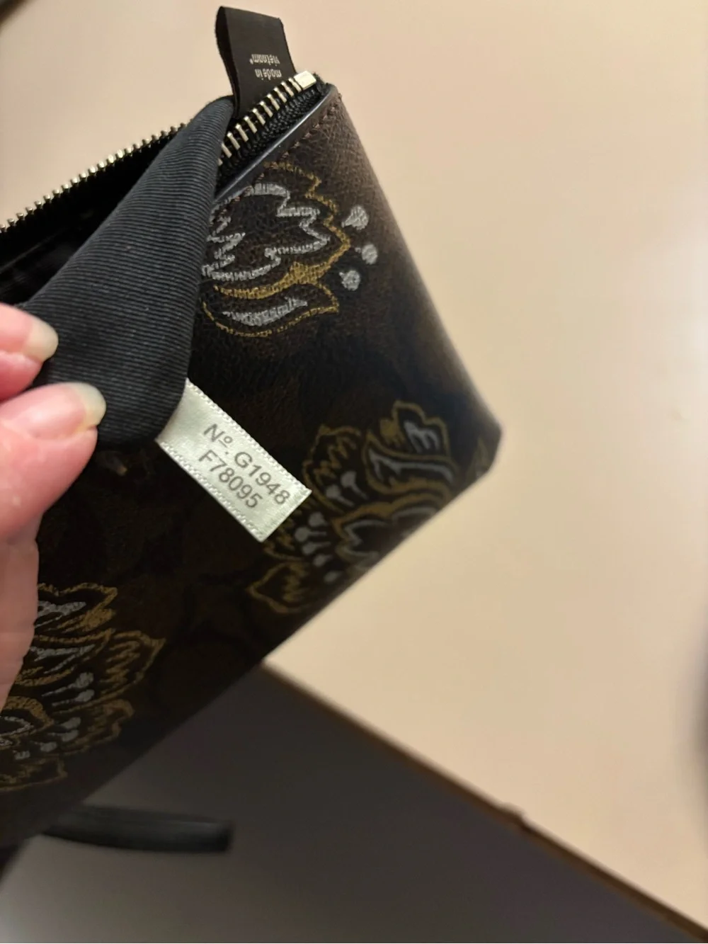 Coach Corner Zip Wristlet in Signature Canvas with Tulip Print RARE ECU